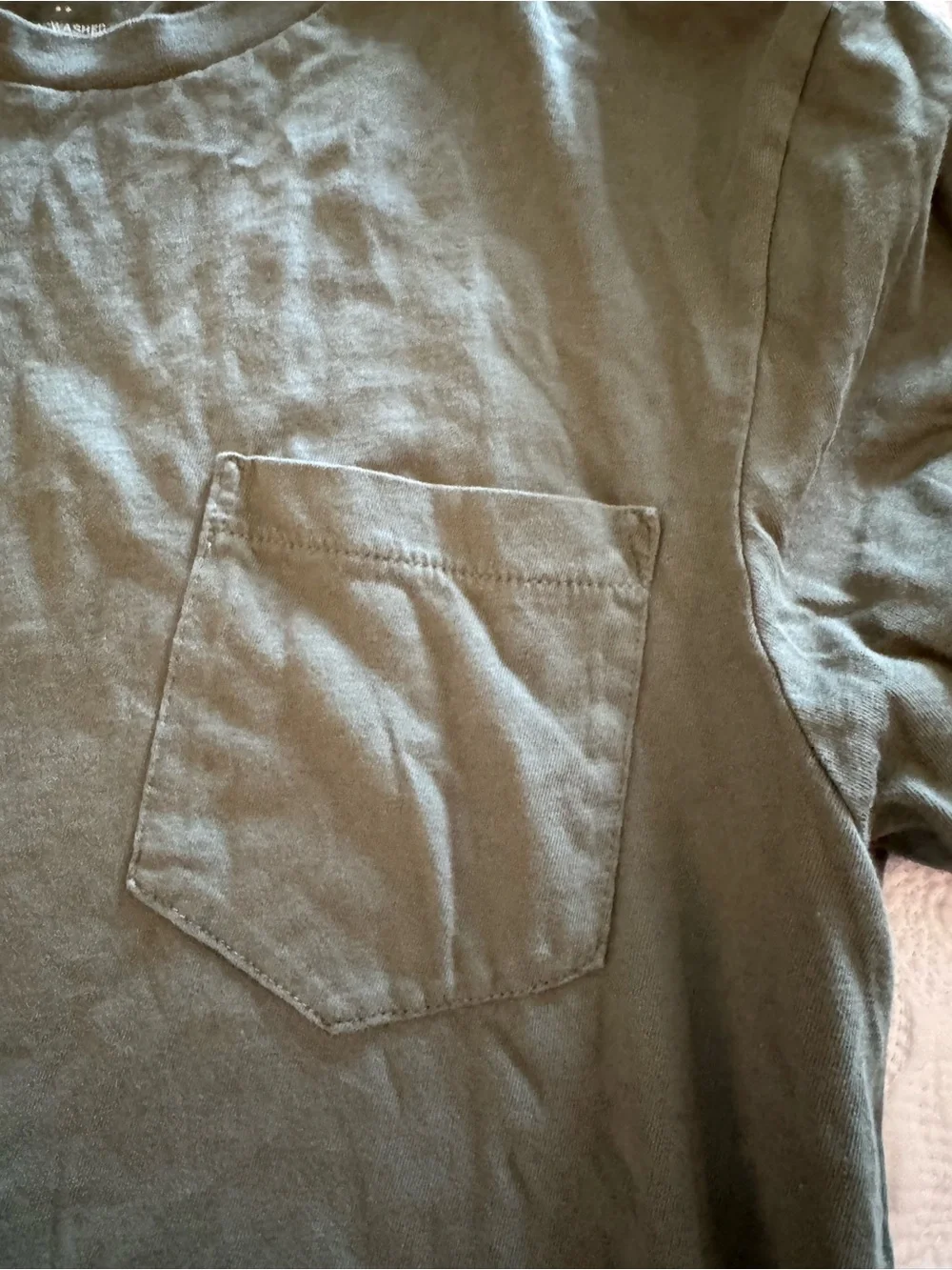 J. Crew Olive Green Short-Sleeve Pocket Tee